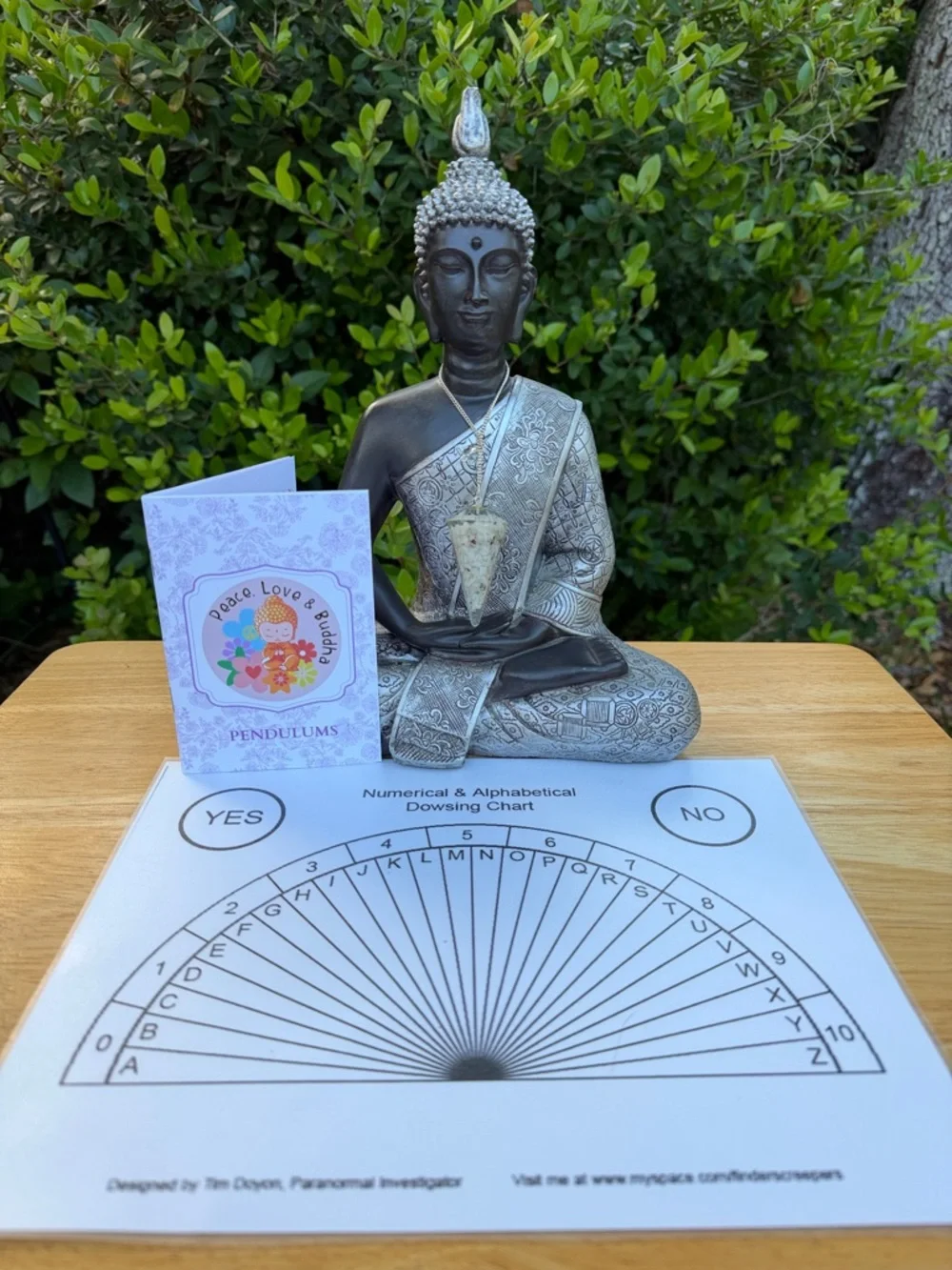 Reiki Infused Rainbow Moonstone Dowsing/Divination Pendulum with Chart & Guide - Picture 5 of 17